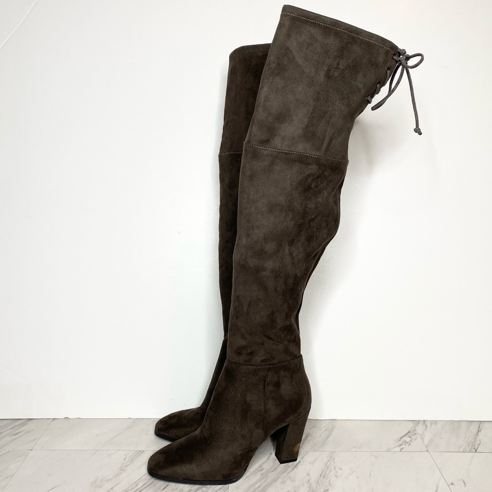 New! Vince Camuto Tapley Gray Faux Suede Over The Knee Boot 8.5 M
